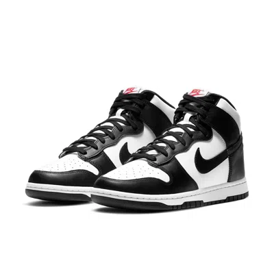 Nike Mens White Black Dunk High Retro Logo-embroidered Leather High-top Trainers
