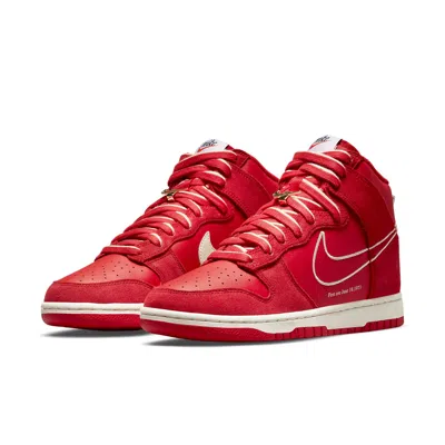 Nike Dunk High Se First Use Red In Red