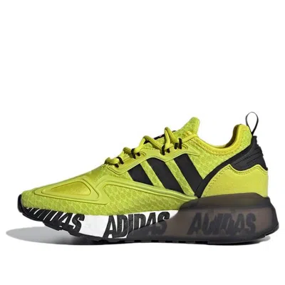 Adidas Originals (gs) Adidas Zx 2k Boost J 'bold Logo Graphic - Acid Yellow' In Green