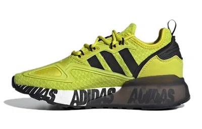 Adidas Originals (gs) Adidas Zx 2k Boost J 'bold Logo Graphic - Acid Yellow' In Green