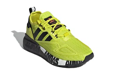 Adidas Originals (gs) Adidas Zx 2k Boost J 'bold Logo Graphic - Acid Yellow' In Green