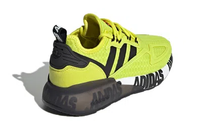 Adidas Originals (gs) Adidas Zx 2k Boost J 'bold Logo Graphic - Acid Yellow' In Green
