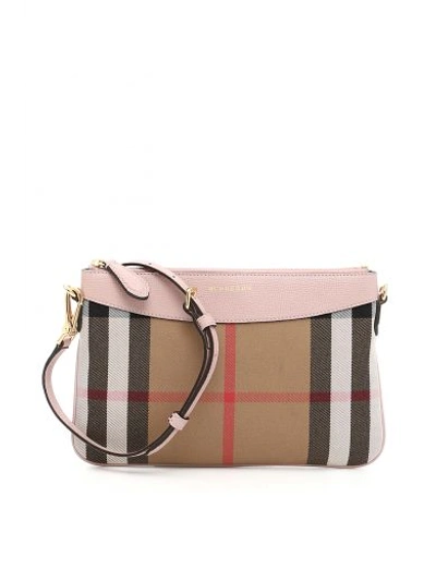 Shop Burberry Peyton Bag In Pale Orchid|beige