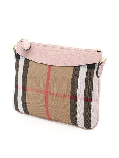 Shop Burberry Peyton Bag In Pale Orchid|beige
