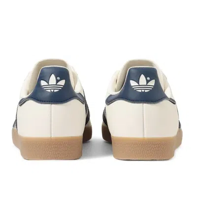Adidas Originals Mens Cloud White Dark Blue Gu Gazelle Mixed-leather  Low-top Trainers | ModeSens