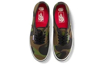 Vans Bape X Authentic 44 Dx 'first Camo' In Green
