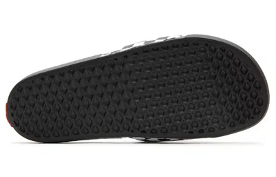 Vans La Costa Va5hf527i Slide Slippers Mens 7 Black White Checkered Nubuck Strap In Black