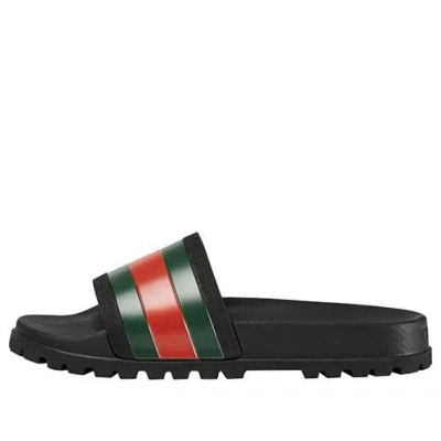 Gucci Pantoletten Mit Webdetail In Black