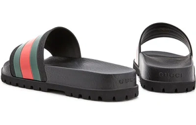 Gucci Pantoletten Mit Webdetail In Black