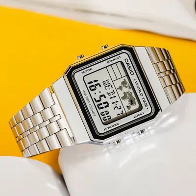 Casio Standard Classical Vintage Waterproof Unisex Mens Silver Digital In Metallic