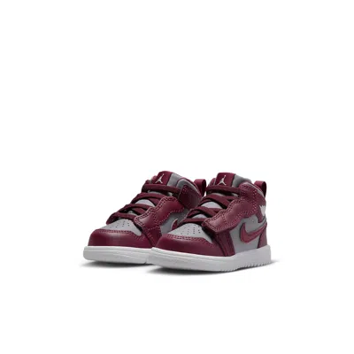 Air Jordan (td)  1 Mid ""team Red Grey' In Burgundy