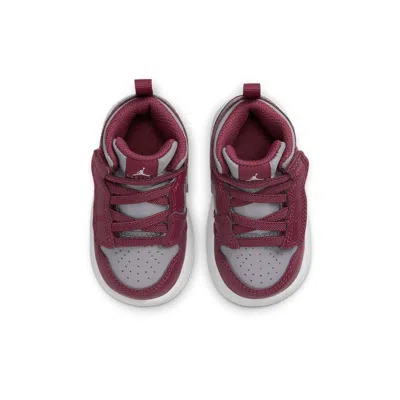 Air Jordan (td)  1 Mid ""team Red Grey' In Burgundy