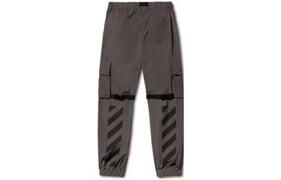 Off-white Poly Diagonal-stripes Cargo Pants 'dark Grey' In Gray