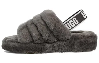 Ugg (wmns)  Fluff Yeah Slide Thick Sole Gray Slippers