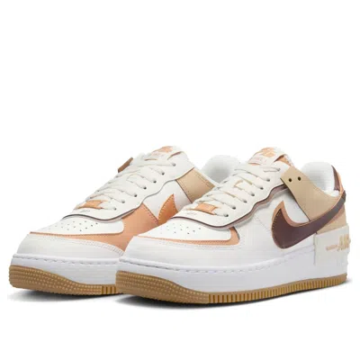 Nike White & Brown Air Force 1 Shadow Sneakers In White