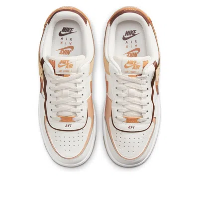 Nike White & Brown Air Force 1 Shadow Sneakers In White