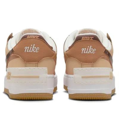 Nike White & Brown Air Force 1 Shadow Sneakers In White