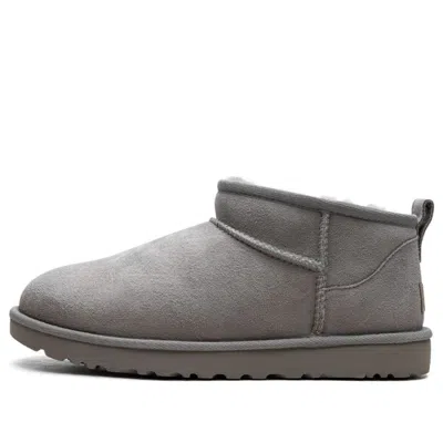 Ugg Asymmetrical Collar Twinface Low Boots With Eva Sole In Gray