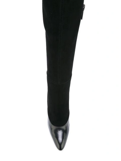 Shop Givenchy Painted Heel Knee High Boots - Black