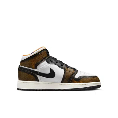 Air Jordan (gs)  1 Mid Se 'wear-away - Taxi' In Brown