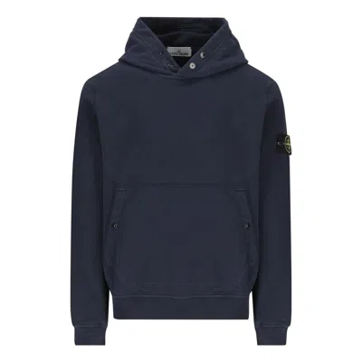 Stone Island Logoed Hoodie In Brown