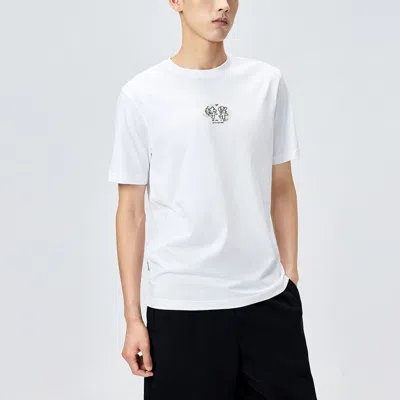 Li-ning Small Graphic T-shirt 'white' In Gray