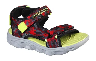 Skechers Hypno Splash Velcro Open Toe Big Boys Red Sandals In Multi