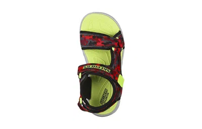 Skechers Hypno Splash Velcro Open Toe Big Boys Red Sandals In Multi