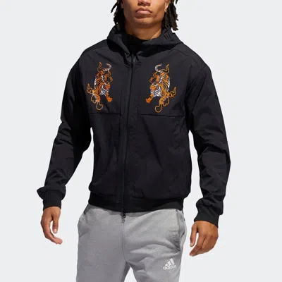 Adidas Originals Adidas Series Pattern Zipper Hooded Jacket Black