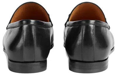 Gucci Women Black Calf Leather Moc Stitching Signature Horsebit Detail Almond Toe Slip-on Style Bran