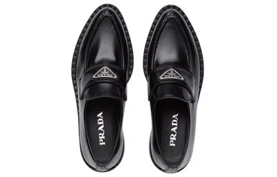 Prada (wmns)  Brushed Leather Pointy Monolith Loafers 'black'