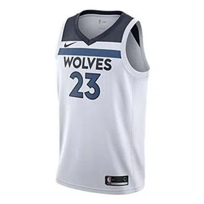 Nike Nba Basketball Jersey Vest Sw Fan Edition Minnesota Timberwolves Jimmy Butler 23 White Blue