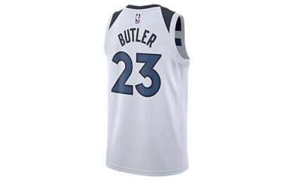 Nike Nba Basketball Jersey Vest Sw Fan Edition Minnesota Timberwolves Jimmy Butler 23 White Blue