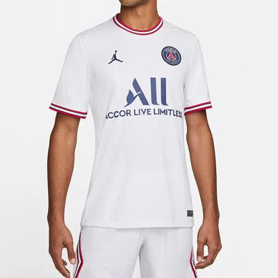 Air Jordan Men's  Paris Saint-germain Fan Edition 21-22 Season Sports Soccer/football Short Sleeve 4  In Blue