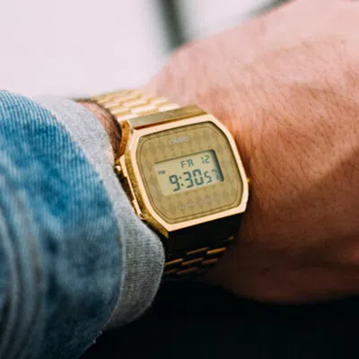 Casio Quartz Waterproof Unisex Mens Gold Digital