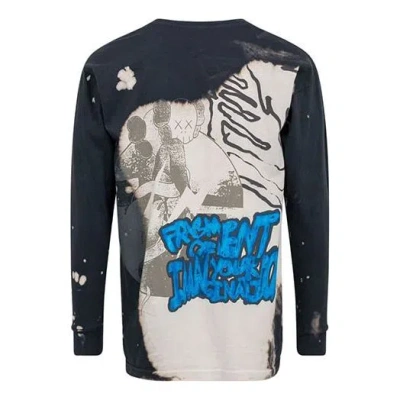 Travis Scott Cactus Jack X Kaws For Fragment L/s Tee 'grey' In Black
