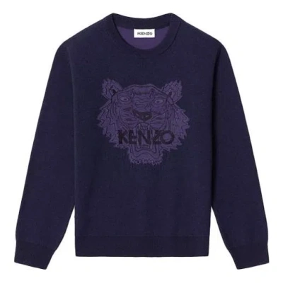 Kenzo Tiger Crew Neck Jumper In Blue