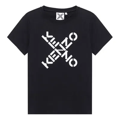 Kenzo Ss21 Big X Pattern Round Neck Short Sleeve Black