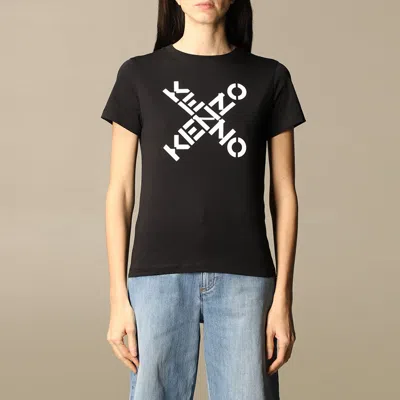 Kenzo Ss21 Big X Pattern Round Neck Short Sleeve Black