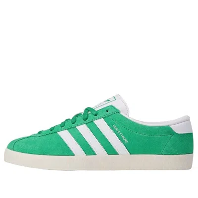 Adidas Originals Suede Round Toe Sneakers With Herringbone Motif In Green