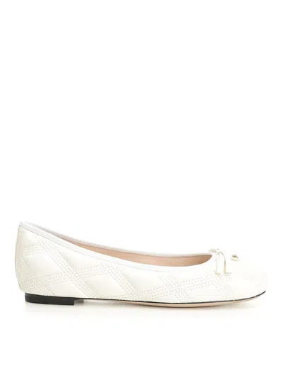 Valentino Nappa Leather Ballerinas Scarpe Basse White In White