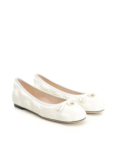 Valentino Nappa Leather Ballerinas Scarpe Basse White In White