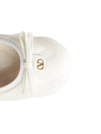 Valentino Nappa Leather Ballerinas Scarpe Basse White In White