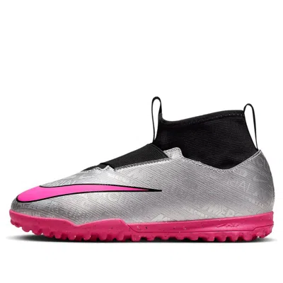 Nike (gs)  Jr Mercurial Superfly 9 Acad 25 Tf Turf 'silver Hyper Pink' In Gray