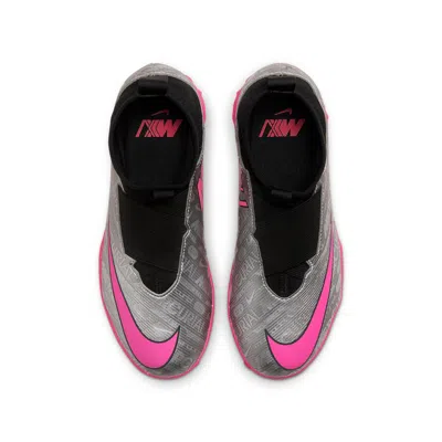 Nike (gs)  Jr Mercurial Superfly 9 Acad 25 Tf Turf 'silver Hyper Pink' In Gray