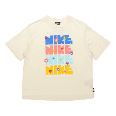Nike (wmns)  Sportswear Essential Printing Round-neck 'beige' In Neutral