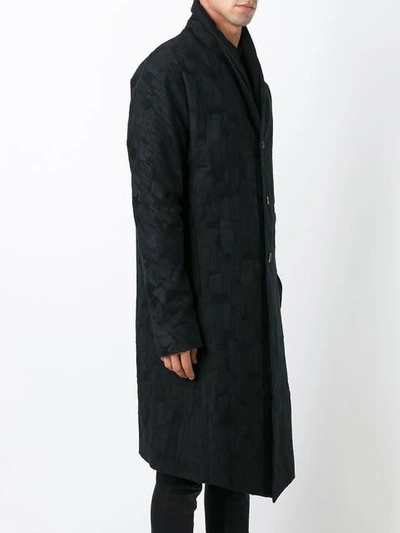 Shop Individual Sentiments Jacquard Single Breasted Coat - Black