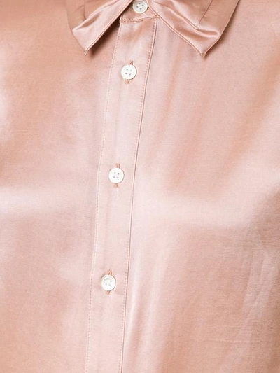 Shop Julien David 'soft Satin' Shirt In Pink & Purple