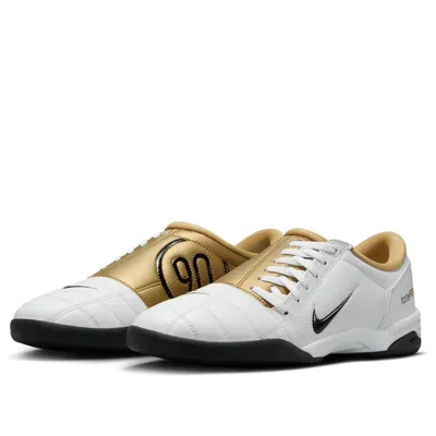 Nike T90 Metallic Leather Sneakers In White