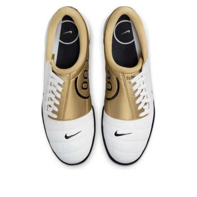 Nike T90 Metallic Leather Sneakers In White